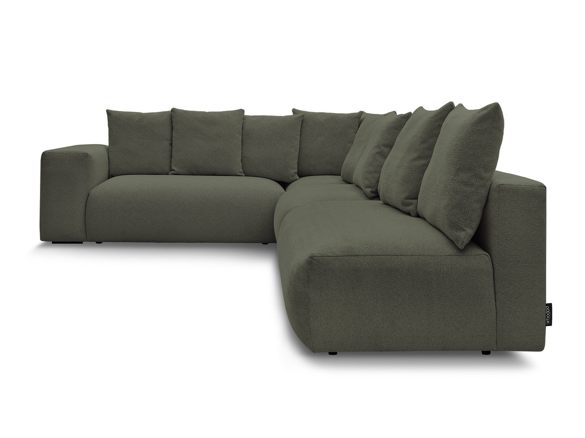 Canapé d'angle fixe modulable VOLTAIRE avec 2 chauffeuses 2 places, 1 angle et 1 chauffeuse 1 place tissu chiné