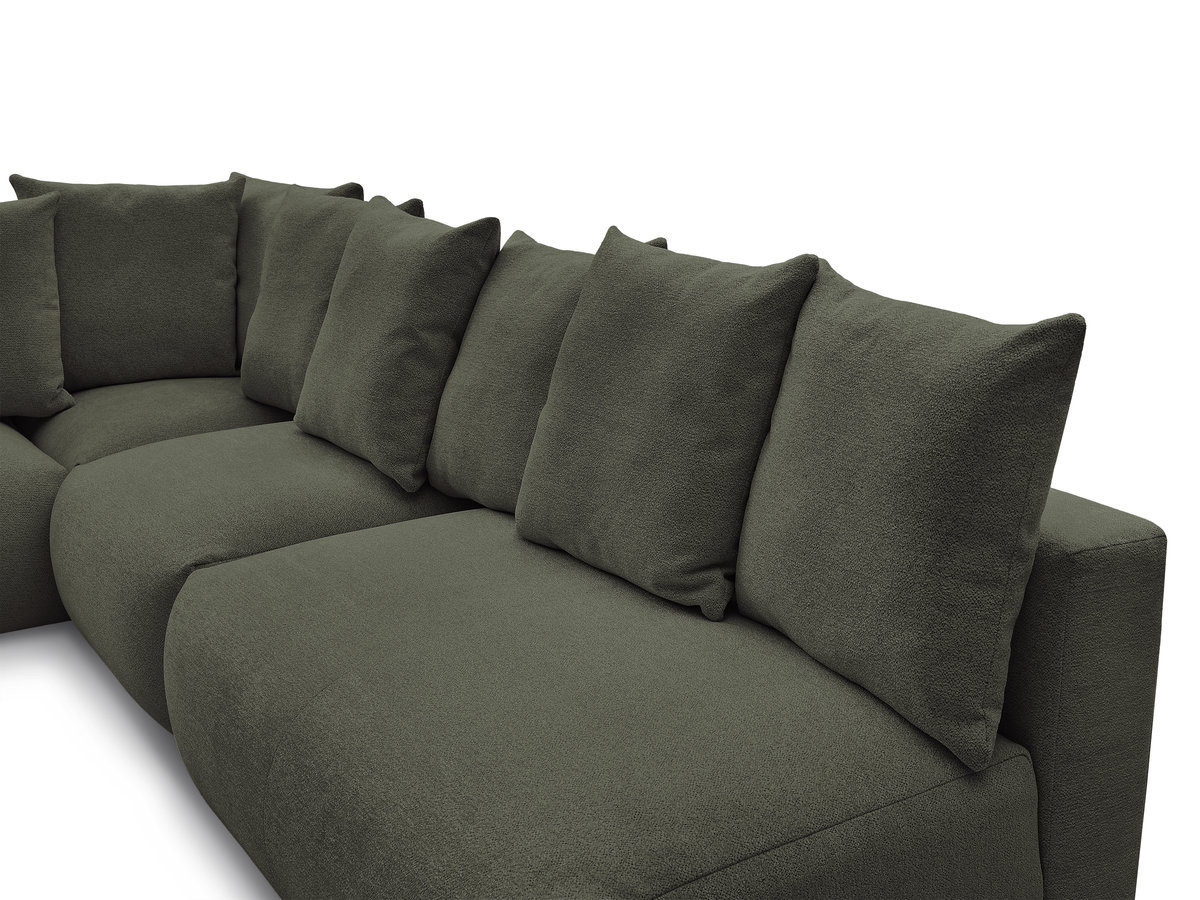 VOLTAIRE modulaire vaste hoekbank met 2 tweezitsfauteuils, 1 hoekfauteuil en 1 enkele fauteuil in gemêleerde stof