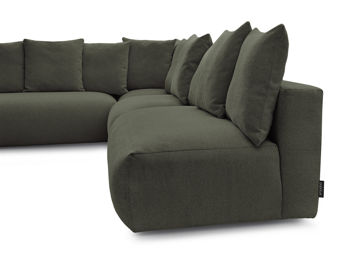 VOLTAIRE modulaire vaste hoekbank met 2 tweezitsfauteuils, 1 hoekfauteuil en 1 enkele fauteuil in gemêleerde stof