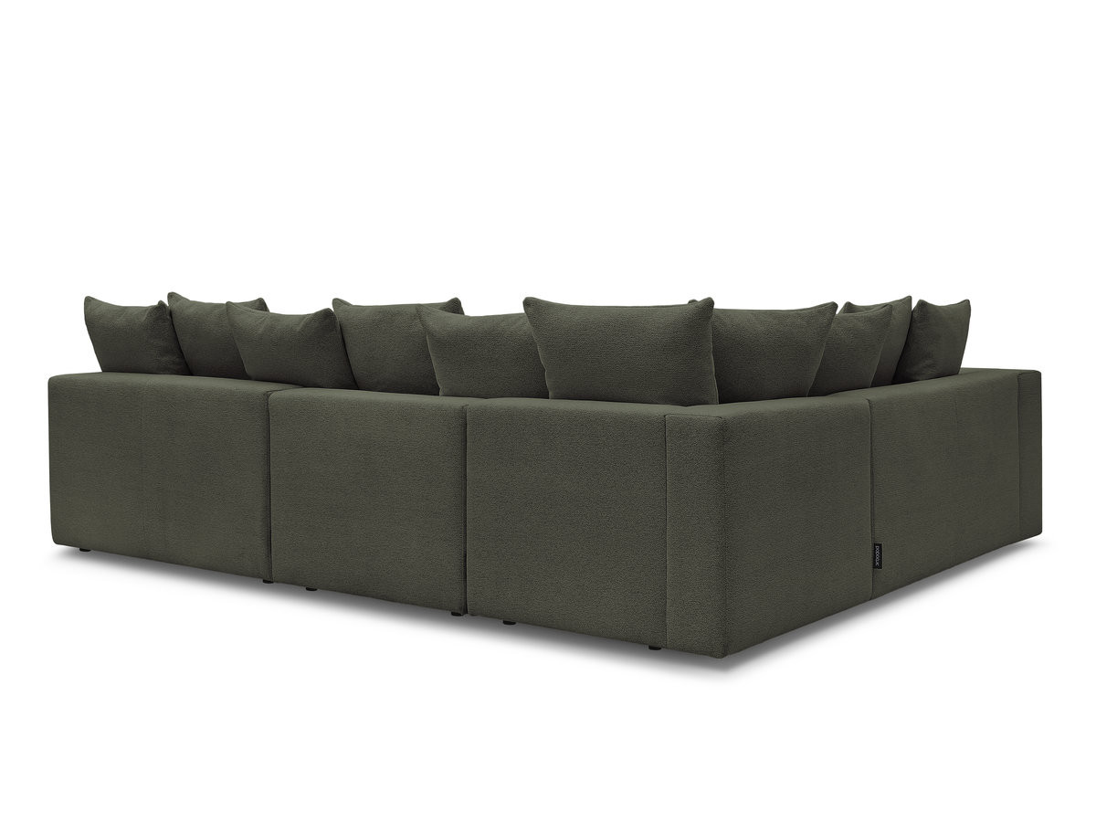 VOLTAIRE modulaire vaste hoekbank met 2 tweezitsfauteuils, 1 hoekfauteuil en 1 enkele fauteuil in gemêleerde stof