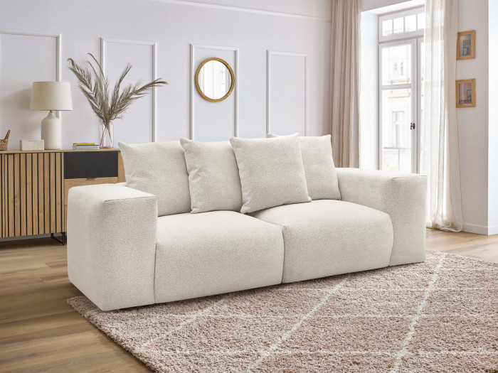 Canapé droit fixe modulable VOLTAIRE tissu chiné