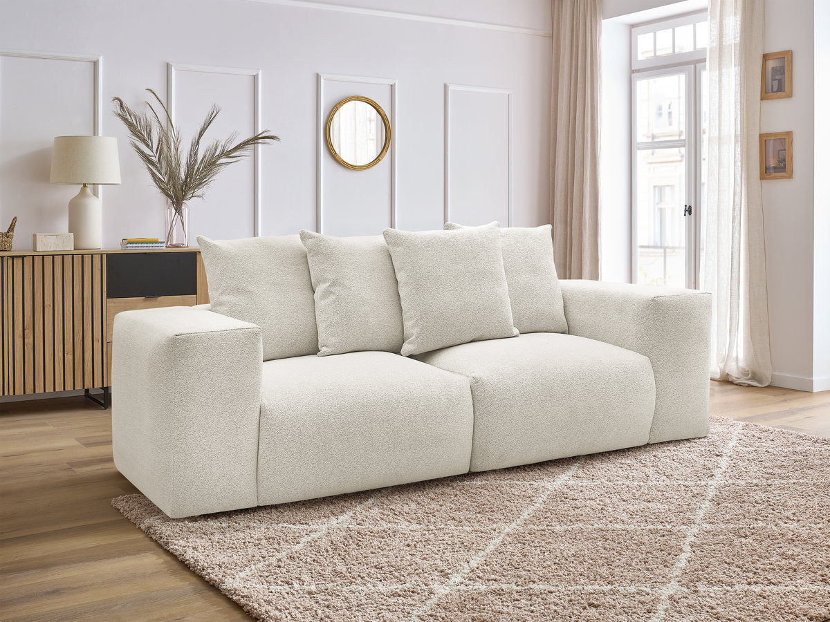Canapé droit fixe modulable VOLTAIRE tissu chiné