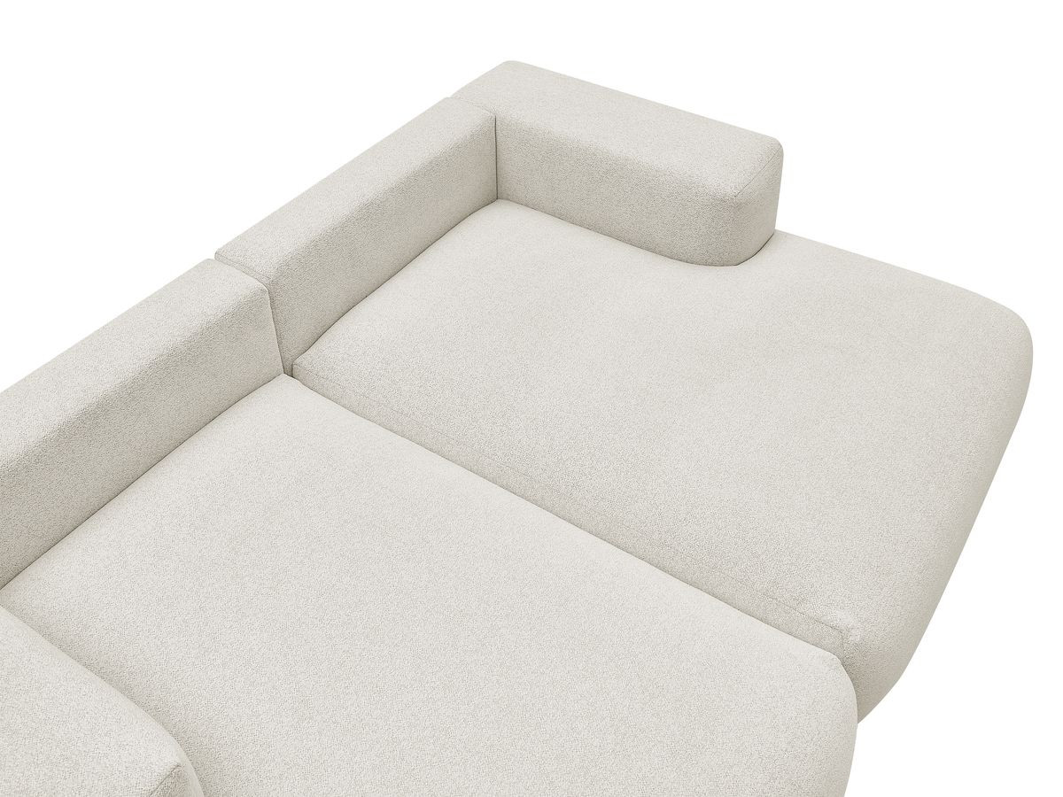 canapé droit fixe 4 places voltaire assise profonde tissu chiné de couleur blanc