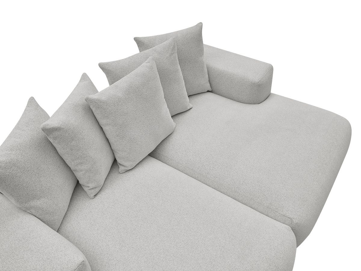 Canapé droit 4 places VOLTAIRE assise profonde chiné gris clair — vue 4