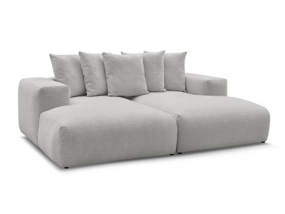 Canapé droit fixe 4 places VOLTAIRE assise profonde tissu chiné