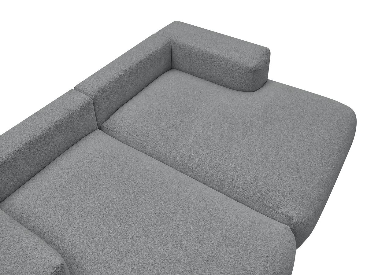 canapé droit fixe 4 places voltaire assise profonde tissu chiné de couleur gris foncé
