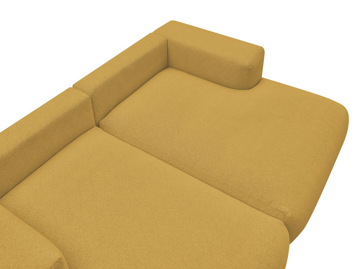 canapé droit fixe 4 places voltaire assise profonde tissu chiné de couleur jaune