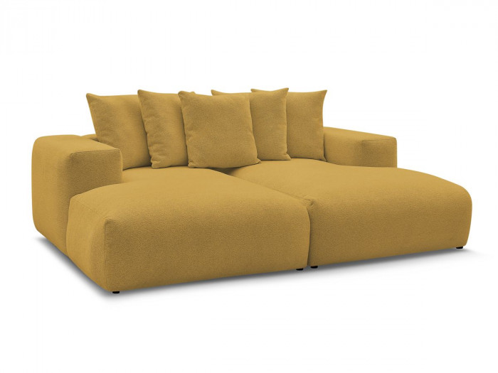 Canapé droit fixe 4 places VOLTAIRE assise profonde tissu chiné