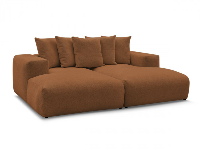 Canapé droit fixe 4 places VOLTAIRE assise profonde tissu chiné