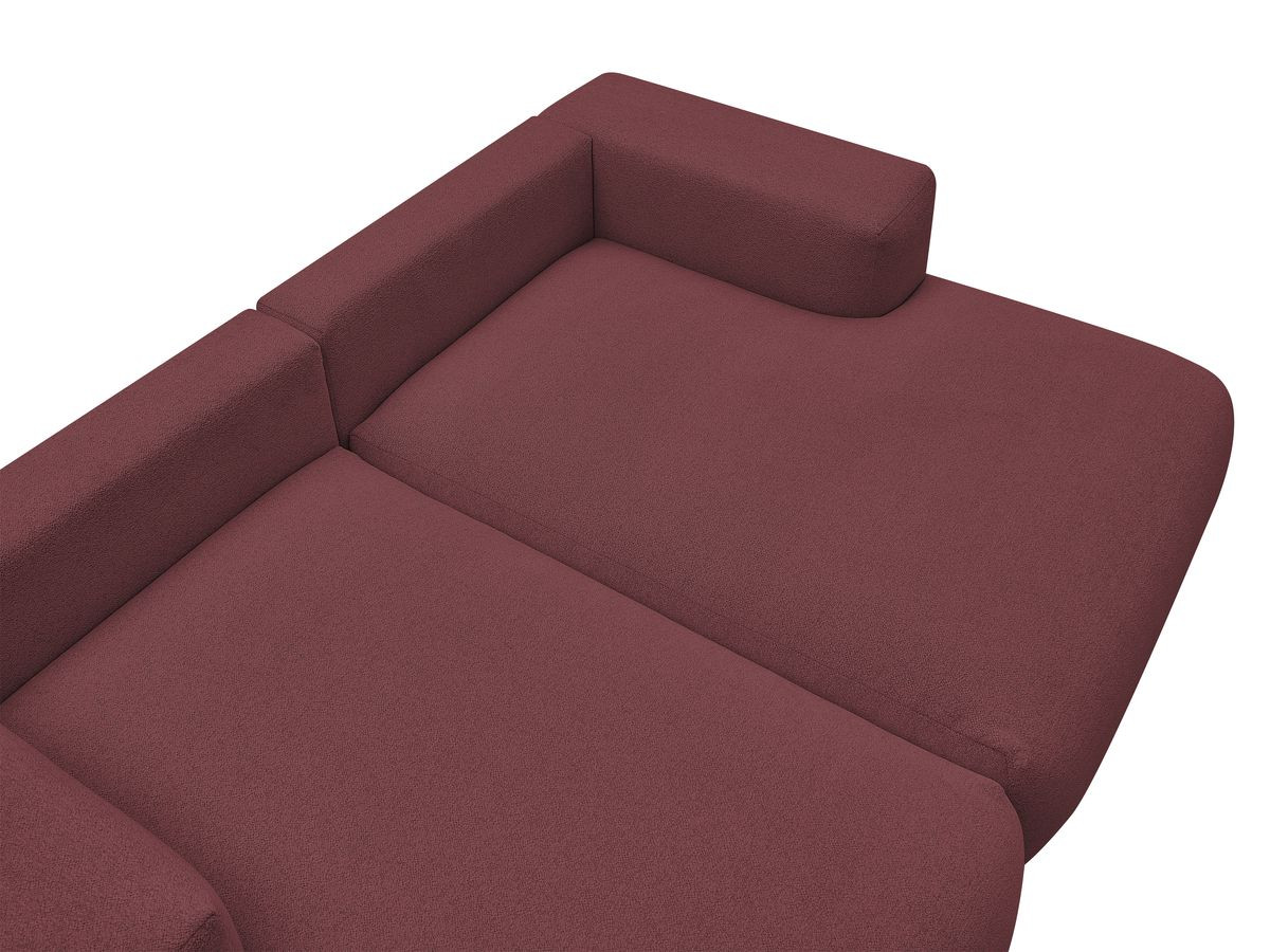 canapé droit fixe 4 places voltaire assise profonde tissu chiné de couleur rouge