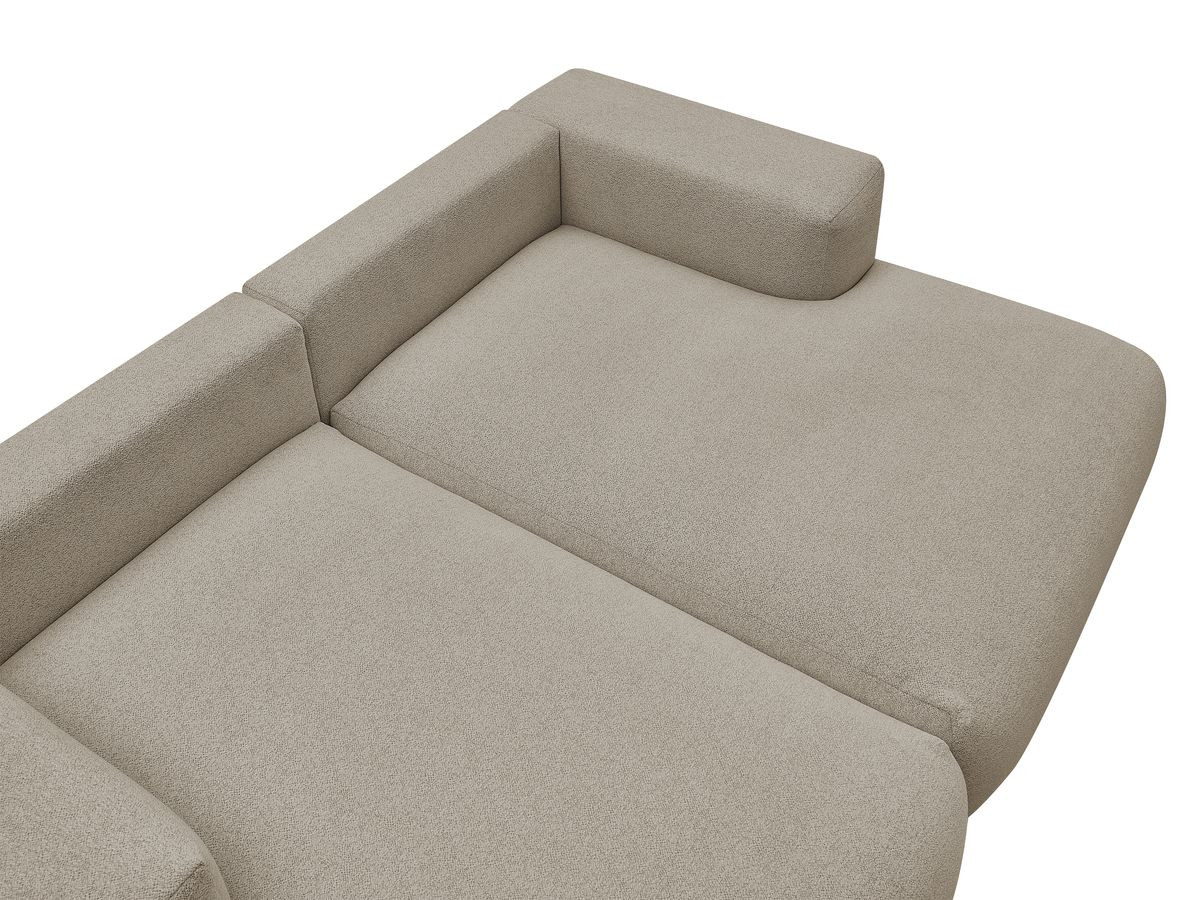 canapé droit fixe 4 places voltaire assise profonde tissu chiné de couleur taupe