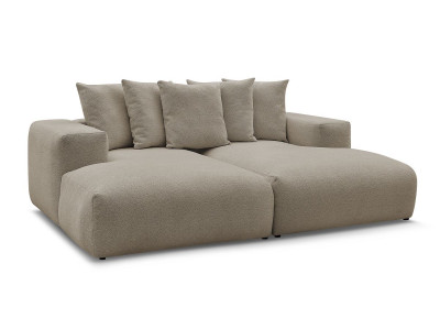 Canapé droit fixe 4 places VOLTAIRE assise profonde tissu chiné