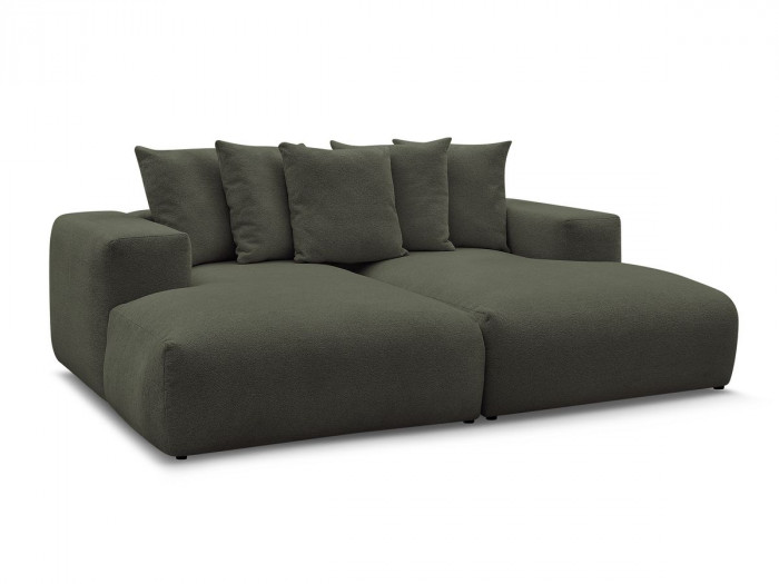 Canapé droit fixe 4 places VOLTAIRE assise profonde tissu chiné
