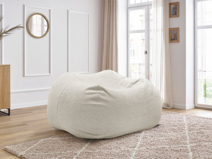 Pouf ultra moelleux VOLTAIRE tissu chiné