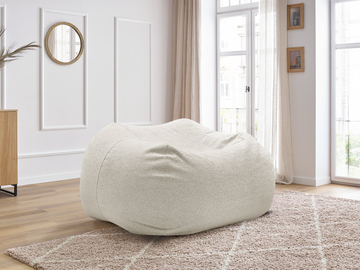 Pouf ultra moelleux VOLTAIRE tissu chiné