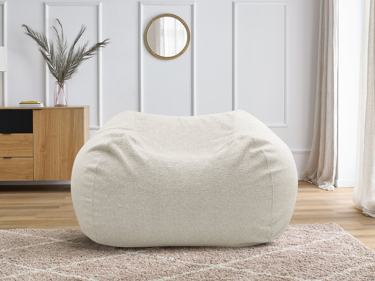 Pouf ultra moelleux VOLTAIRE tissu chiné