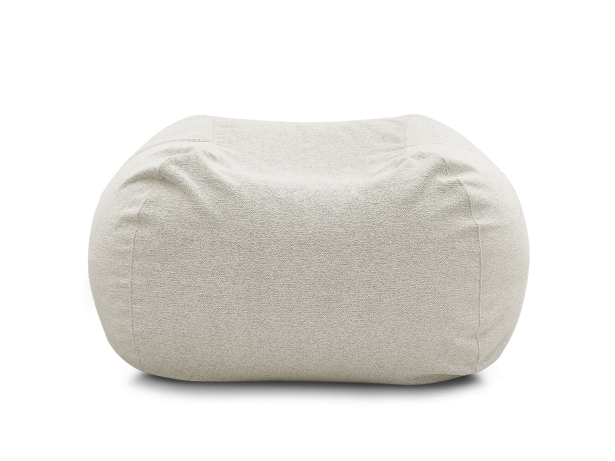 Pouf ultra moelleux VOLTAIRE chiné blanc
