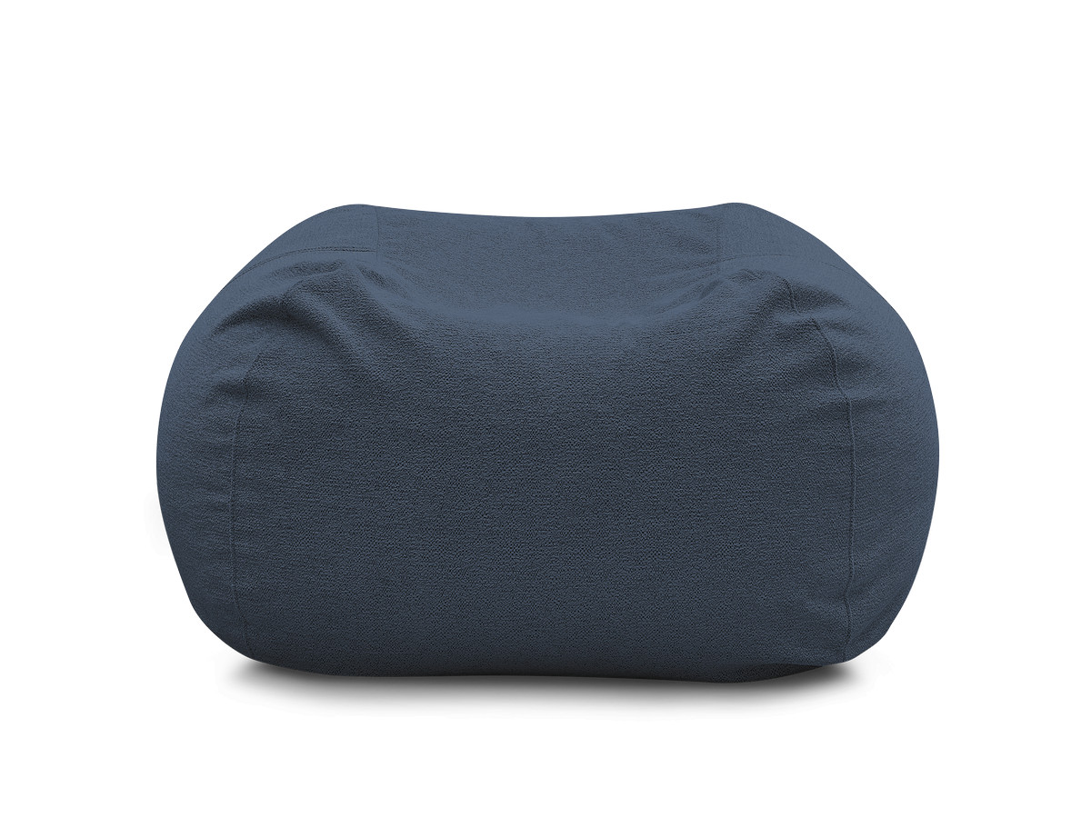 Pouf ultra moelleux VOLTAIRE chiné bleu foncé
