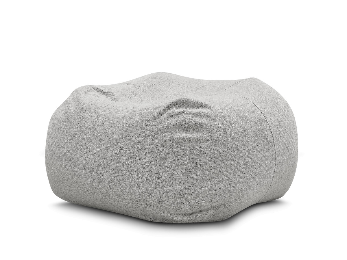 pouf ultra moelleux voltaire tissu chiné de couleur gris clair