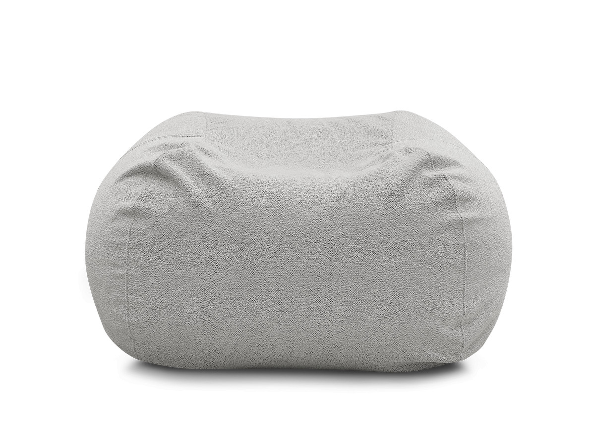 Pouf ultra moelleux VOLTAIRE chiné gris clair