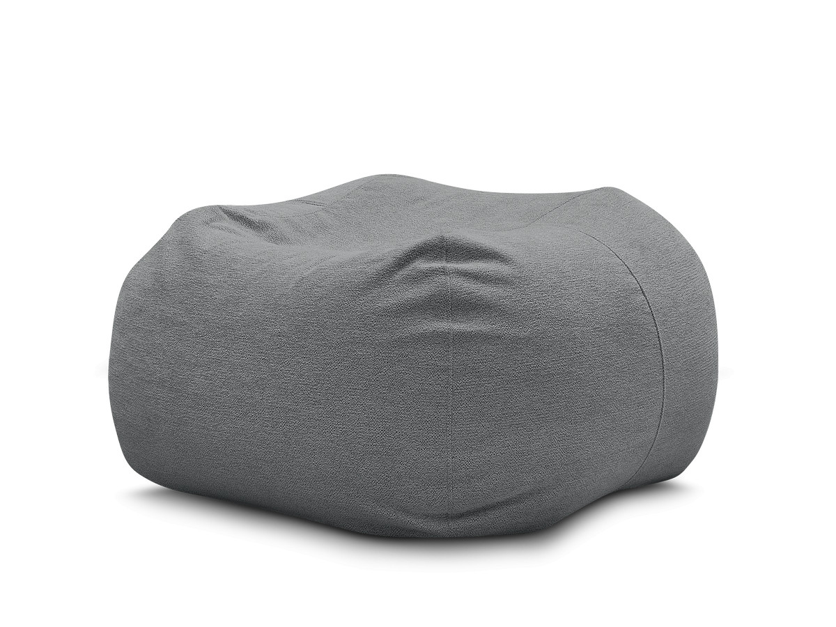 pouf ultra moelleux voltaire tissu chiné de couleur gris foncé