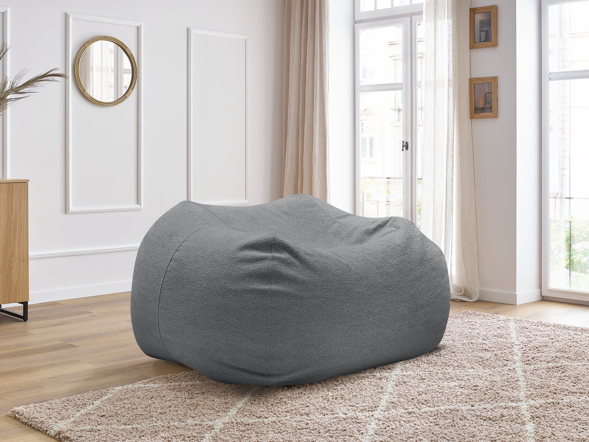 Pouf ultra moelleux VOLTAIRE tissu chiné