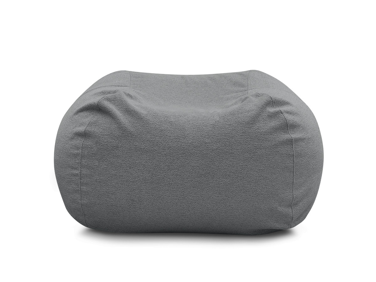 Pouf ultra moelleux VOLTAIRE chiné gris foncé