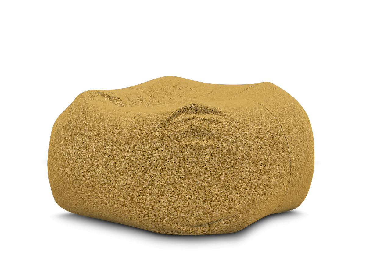 pouf ultra moelleux voltaire tissu chiné de couleur jaune