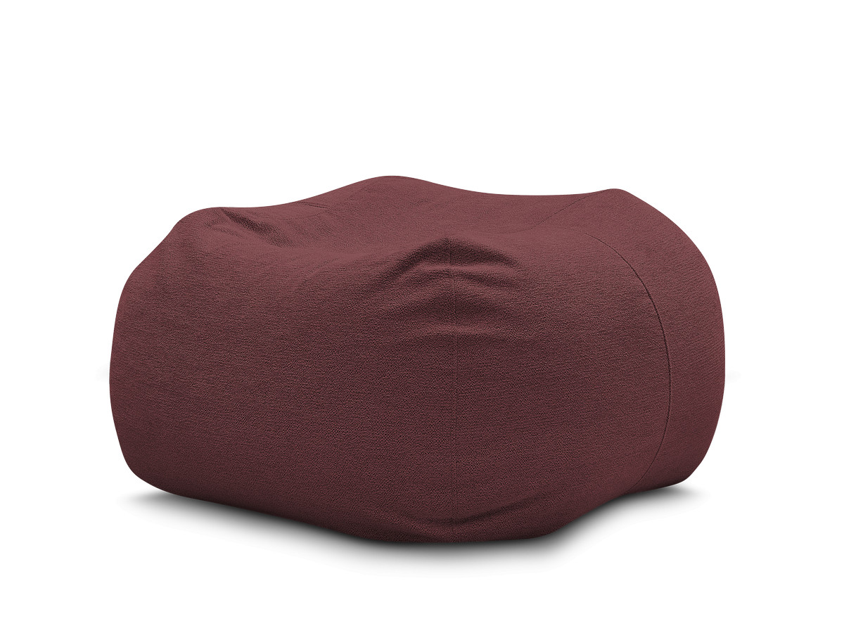 pouf ultra moelleux voltaire tissu chiné de couleur rouge