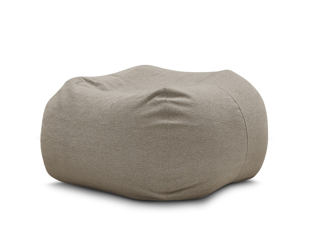 pouf ultra moelleux voltaire tissu chiné de couleur taupe