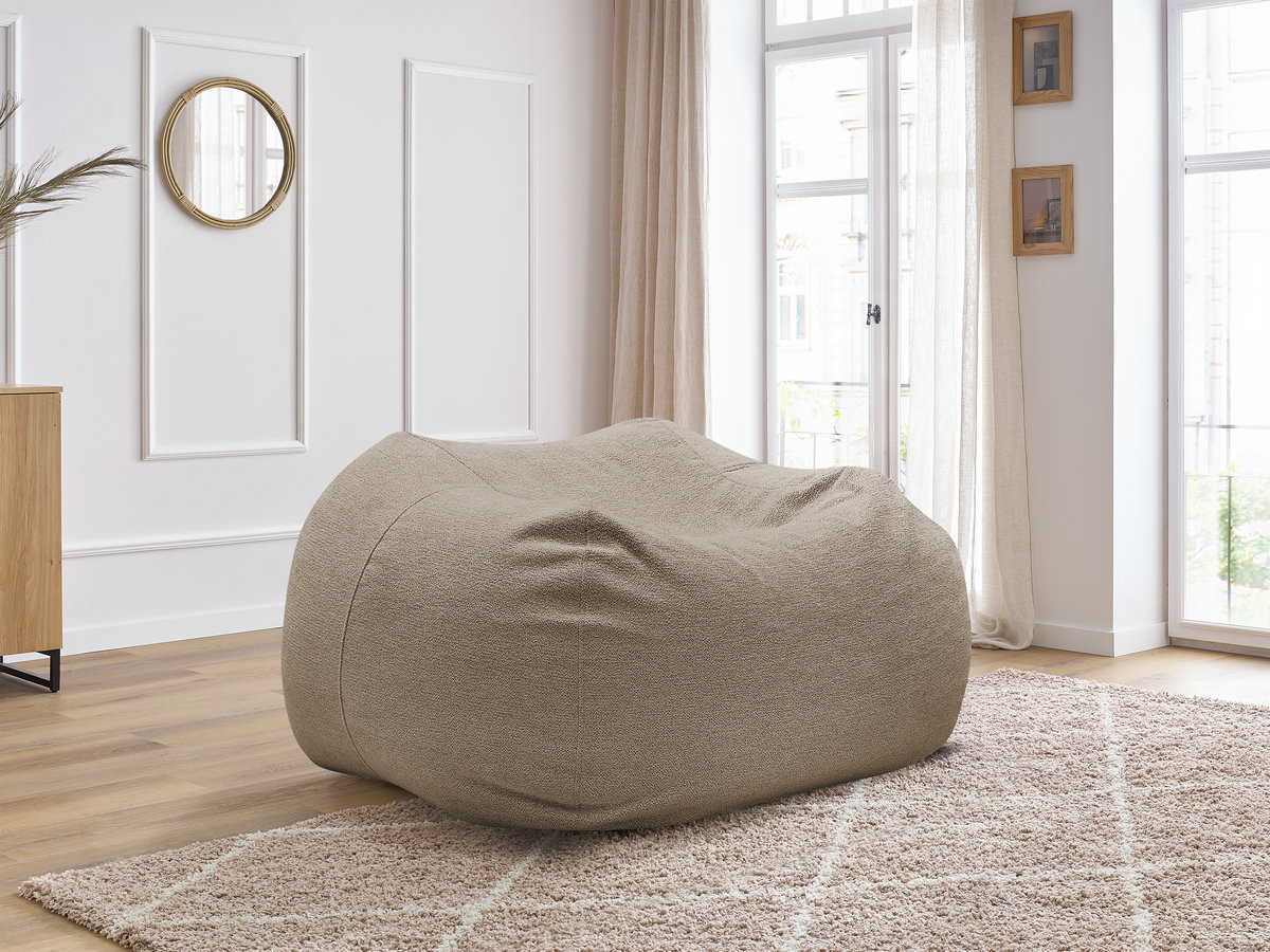 Pouf ultra moelleux VOLTAIRE tissu chiné