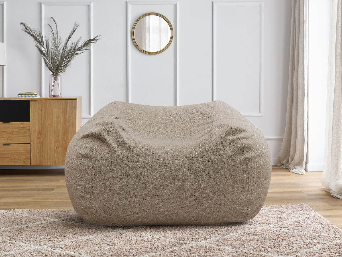 Pouf ultra moelleux VOLTAIRE tissu chiné
