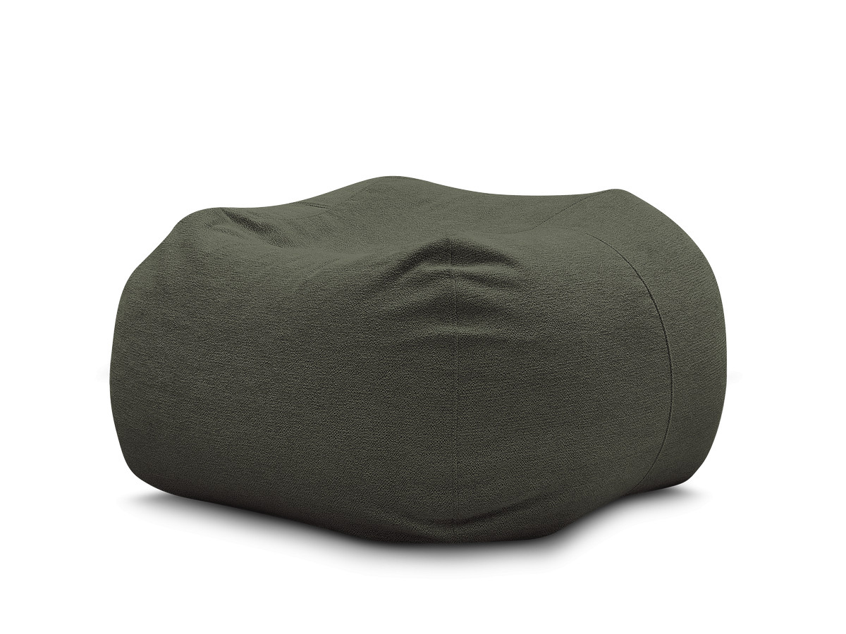 pouf ultra moelleux voltaire tissu chiné de couleur vert