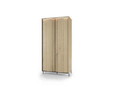 Armoire 2 portes 200 cm TILIA avec LED imitation chêne