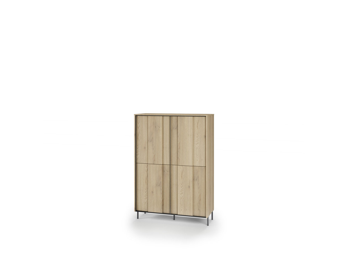 Buffet haut 3 portes 99 cm TILIA imitation chêne avec LED