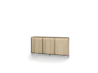 Buffet 3 portes 167 cm TILIA imitation chêne avec LED