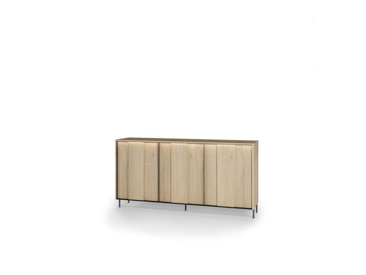 Buffet 3 portes 167 cm TILIA imitation chêne avec LED