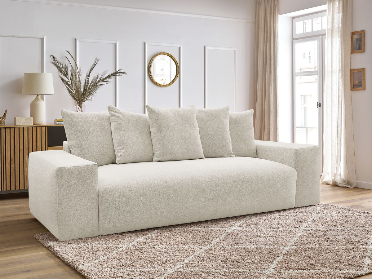 Canapé droit fixe 3 places VOLTAIRE tissu chiné