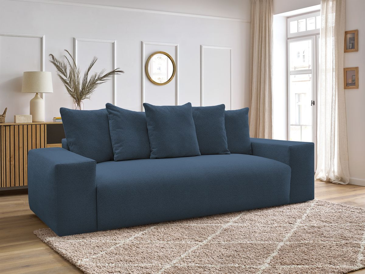 Canapé droit fixe 3 places VOLTAIRE tissu chiné