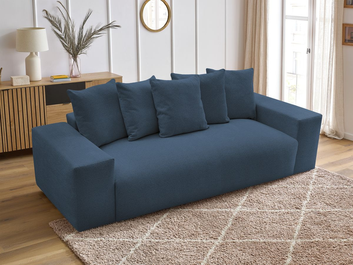 Canapé droit fixe 3 places VOLTAIRE tissu chiné