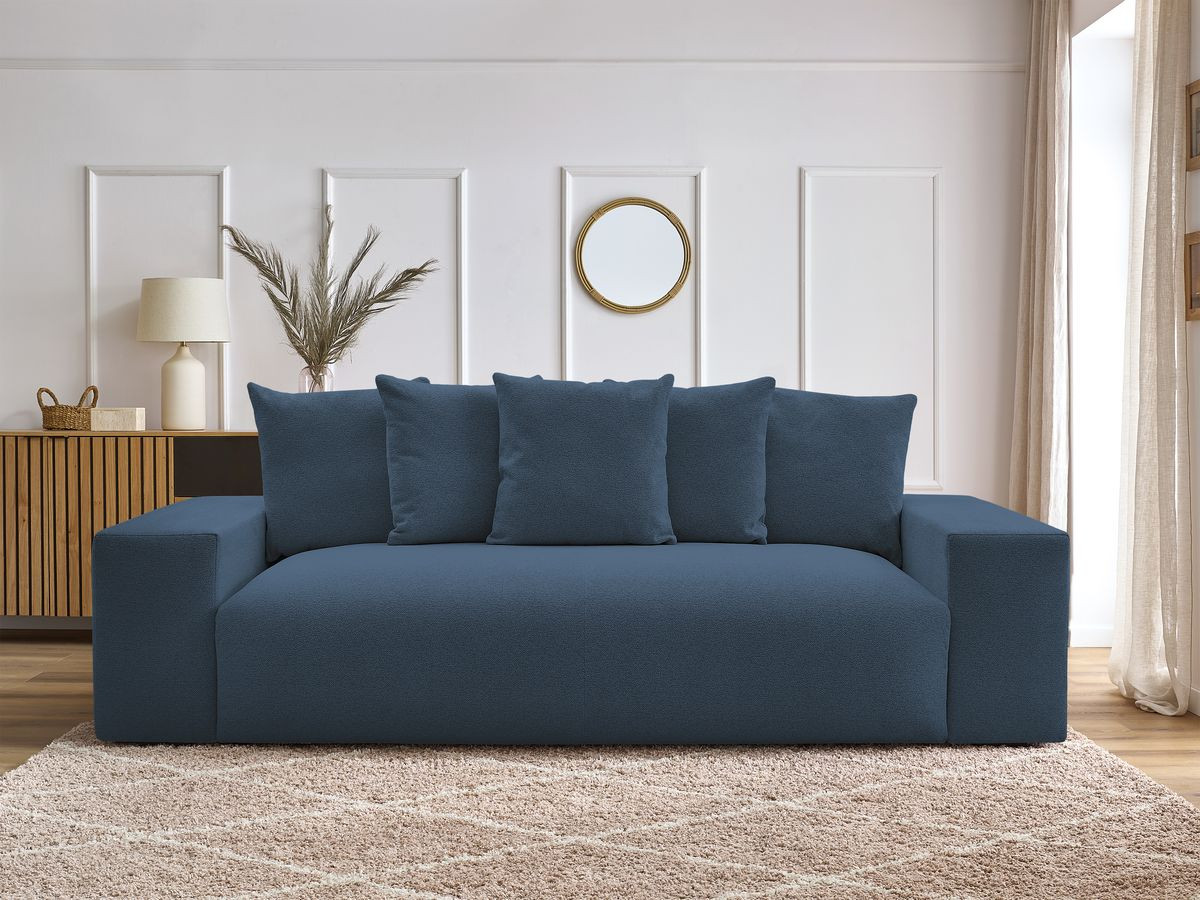 Canapé droit fixe 3 places VOLTAIRE tissu chiné