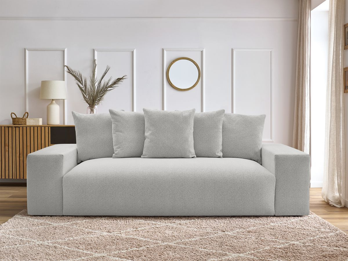 Canapé droit fixe 3 places VOLTAIRE tissu chiné