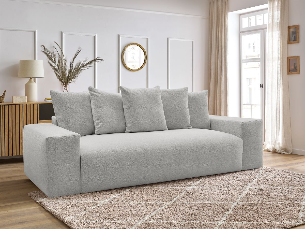 Canapé droit fixe 3 places VOLTAIRE tissu chiné