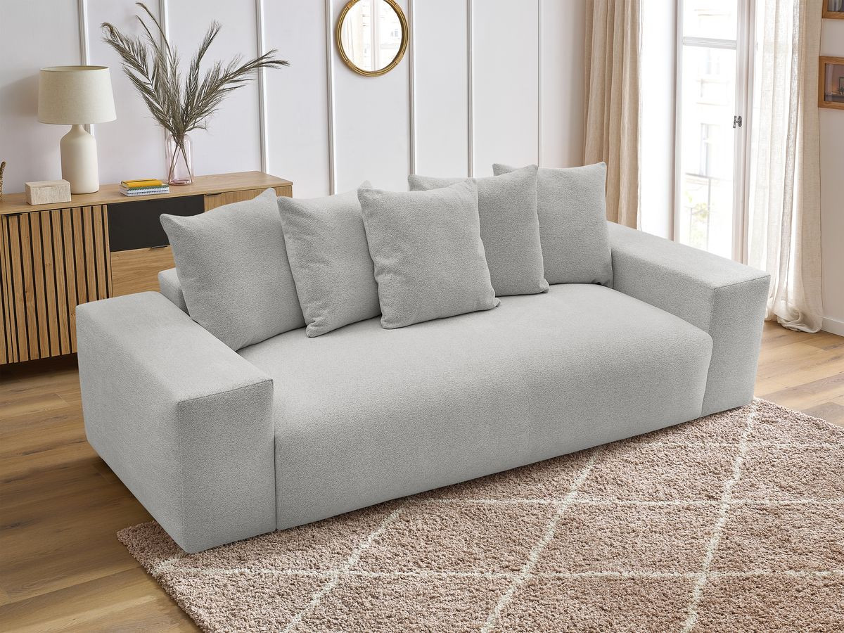 Canapé droit fixe 3 places VOLTAIRE tissu chiné