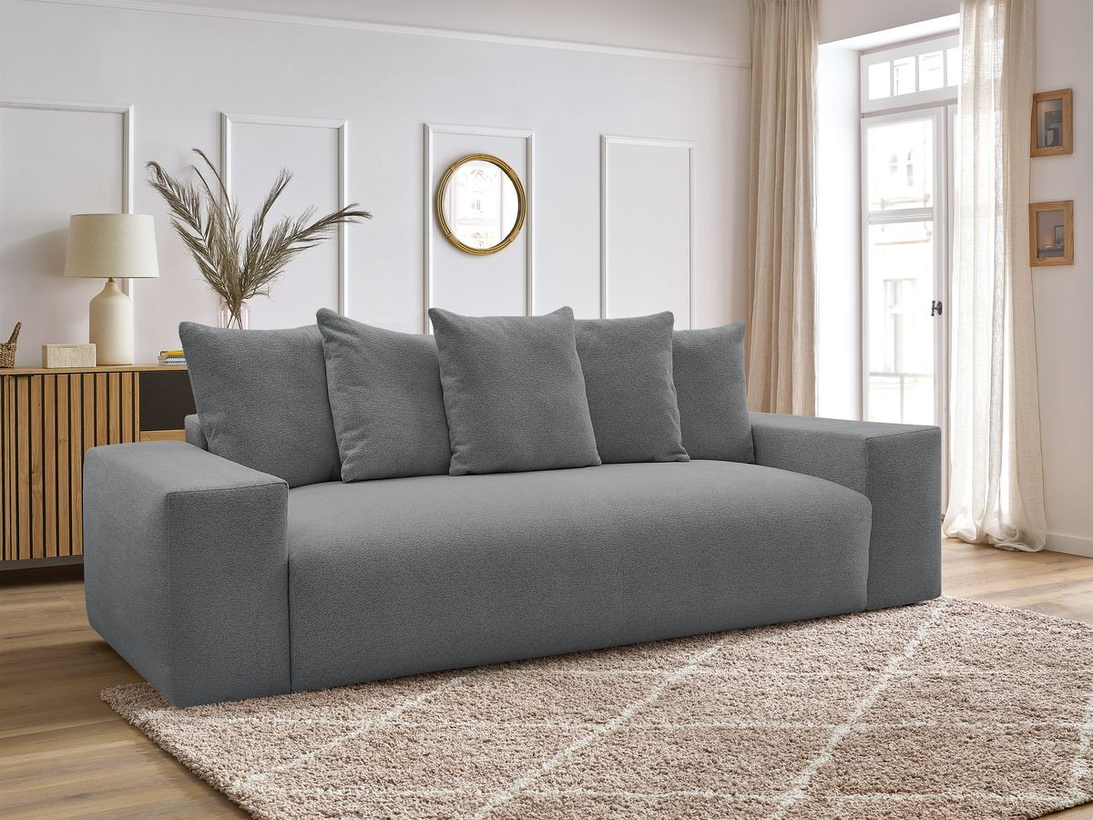 Canapé droit fixe 3 places VOLTAIRE tissu chiné