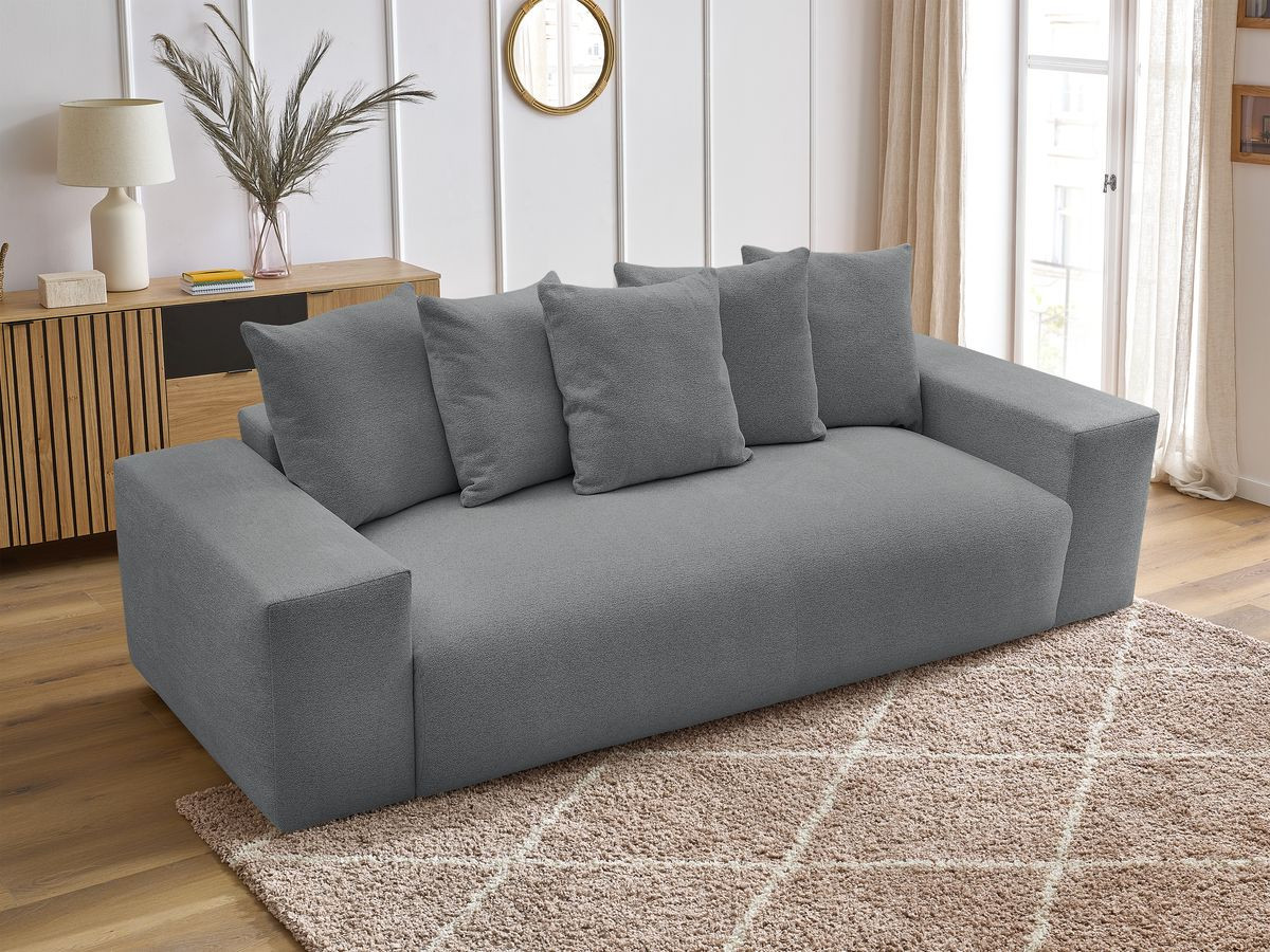 Canapé droit fixe 3 places VOLTAIRE tissu chiné