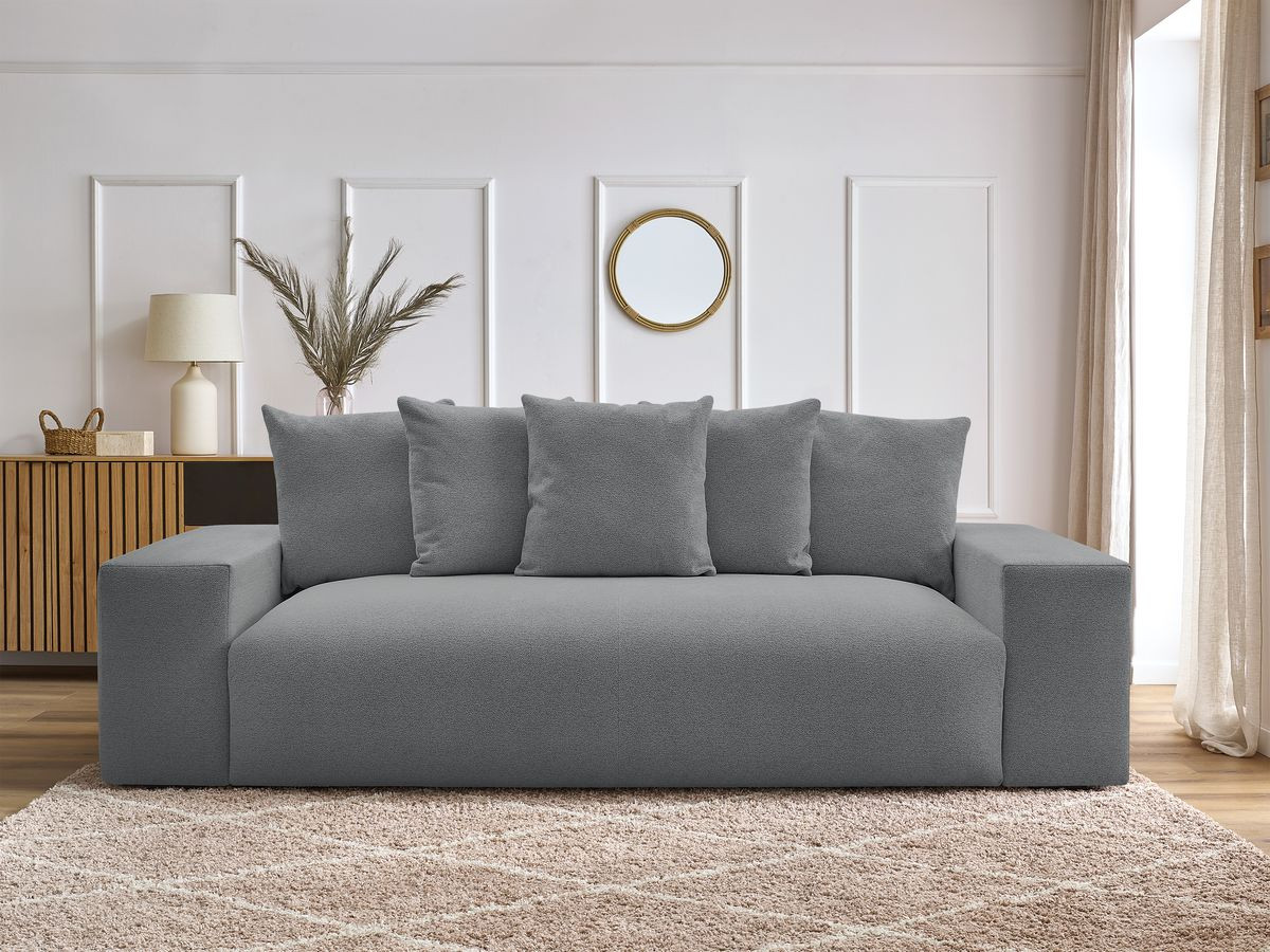 Canapé droit fixe 3 places VOLTAIRE tissu chiné
