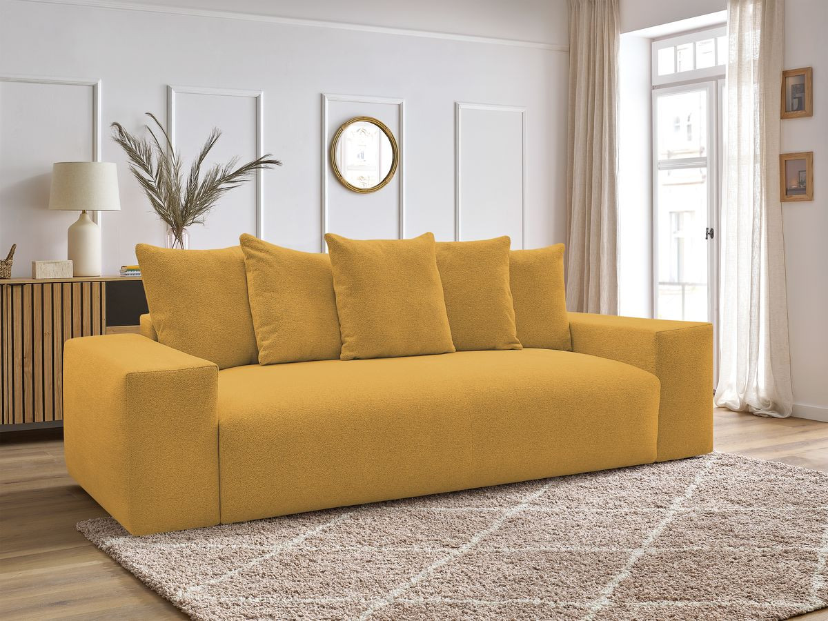 Canapé droit fixe 3 places VOLTAIRE tissu chiné