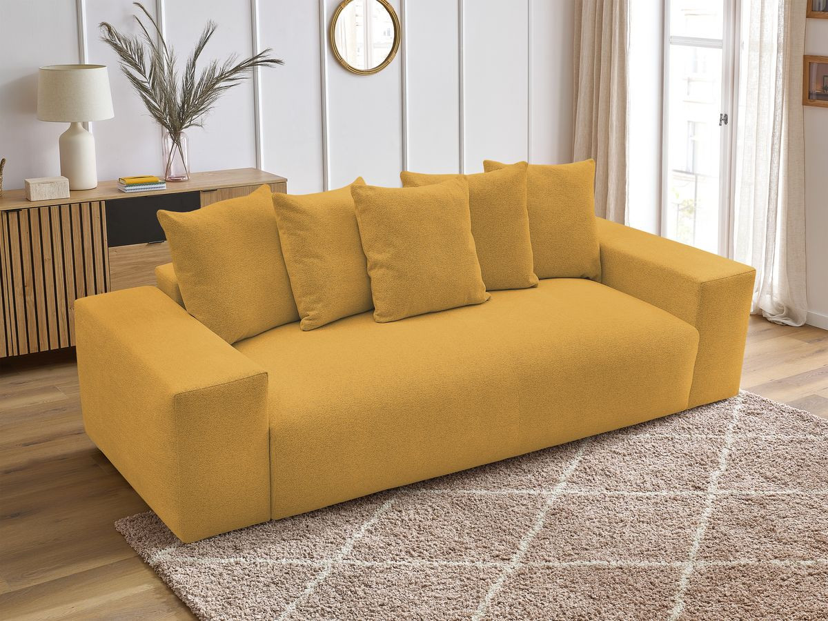 Canapé droit fixe 3 places VOLTAIRE tissu chiné