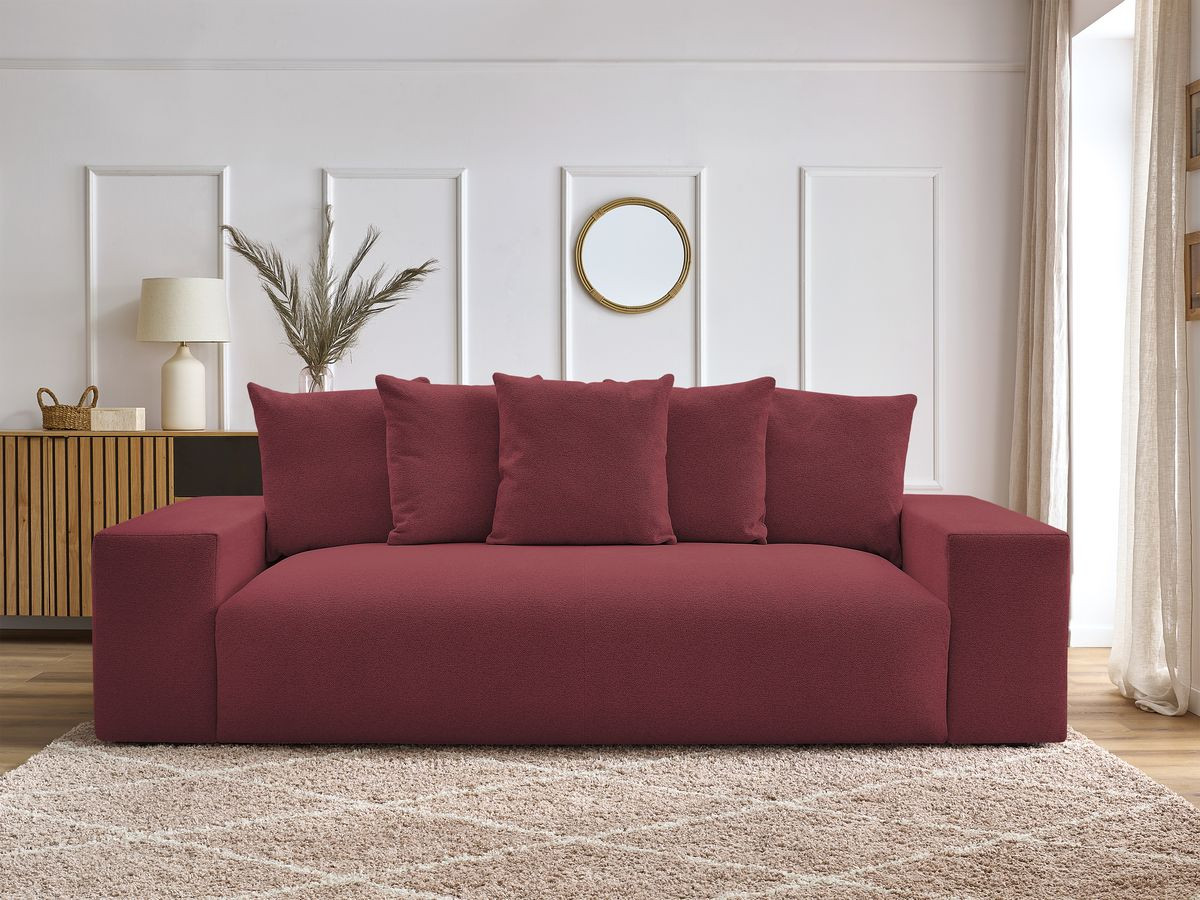 Canapé droit fixe 3 places VOLTAIRE tissu chiné